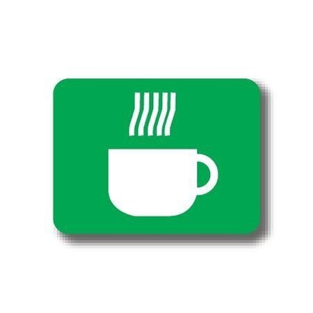 Ergomat 12in x 12in RECTANGLE SIGNS - Hot Beverage DSV-SIGN 144 #2374 -UEN
